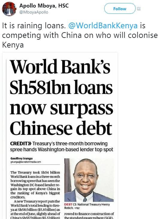 Apollo mboya, hsc mboyaapollo follow it is raining ioans. worldbankkenya is comp