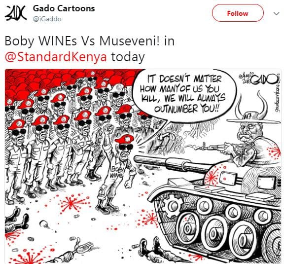 Adk gado cartoons igaddo follow boby wines vs museveni! in standardkenya today i