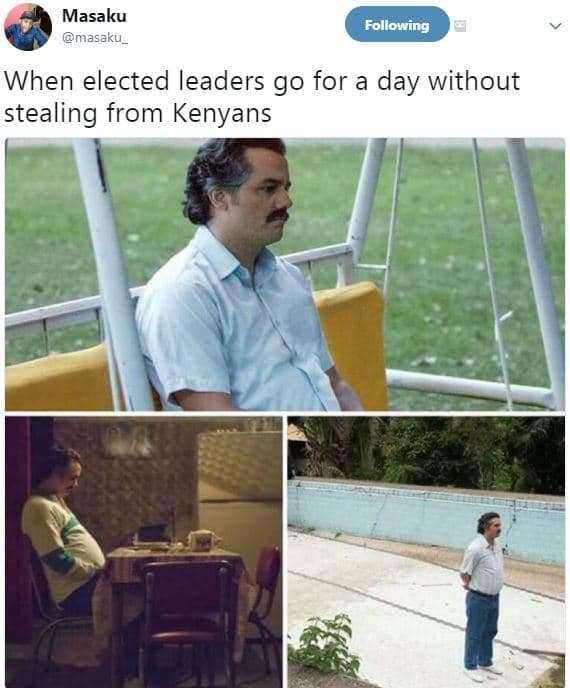 Masaku masaku _ following when elected leaders go for a day without stealing fro