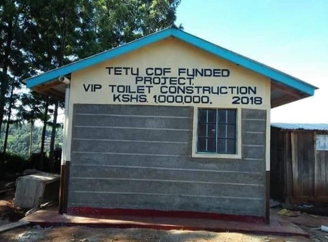 Tetu cdf funded protect vip toilet construction kshs ioooooo