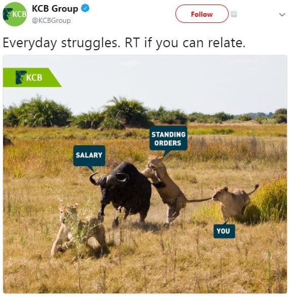Kcb group kcb kcbgroup follow everyday struggles. rt if you can relate kcb stand