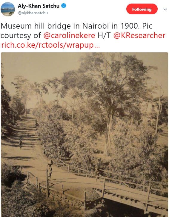 Alykhan satchu alykhansatchu following museum hill bridge in nairobi in . pic co