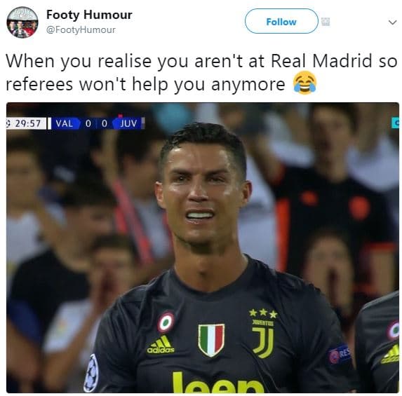 Footy humour footyhumour follow when you realise you aren't at real madrid so re