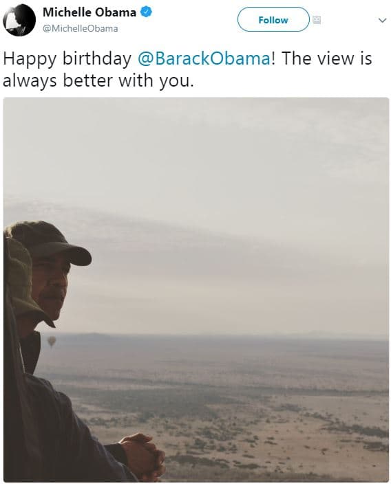 Michelle obama michelleobama follow happy birthday barackobama! the view is alwa