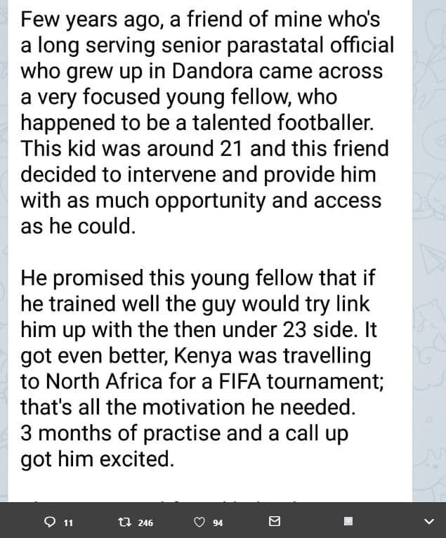 Few years ago a friend of mine whos a long serving senior parastatal official wh