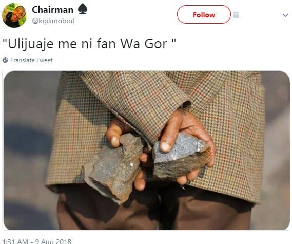 Chairman kiplimoboit follow 'ulijuaje me ni fan wa gor translate tweet