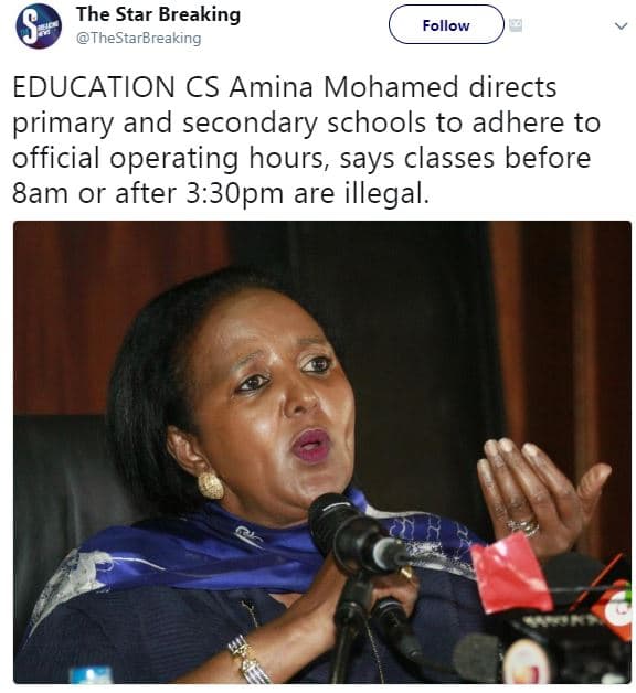 The star breaking thestarbreaking follow education cs amina mohamed directs prim