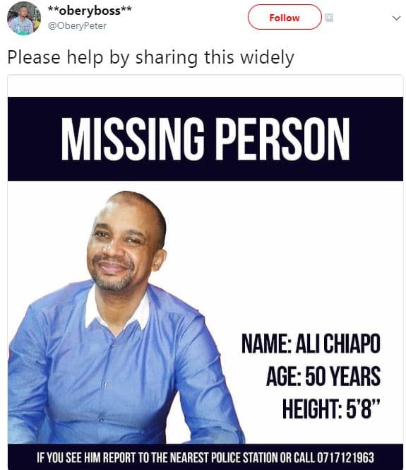 Oberyboss oberypeter follow please help by sharing this widely missing person na