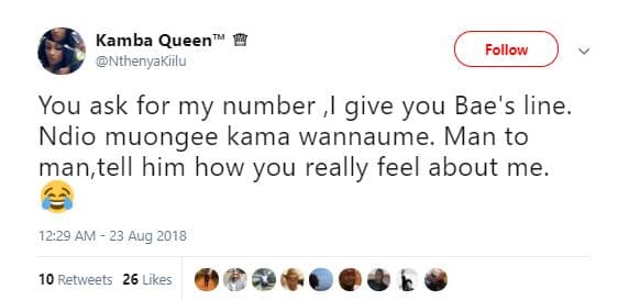 Kamba queen nthenyakiilu follow you ask for my number give you bae's line_ ndio