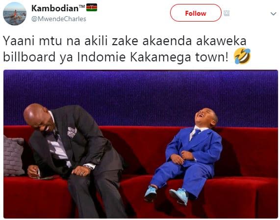 Kambodian mwendecharles follow yaani mtu na akili zake akaenda akaweka billboard