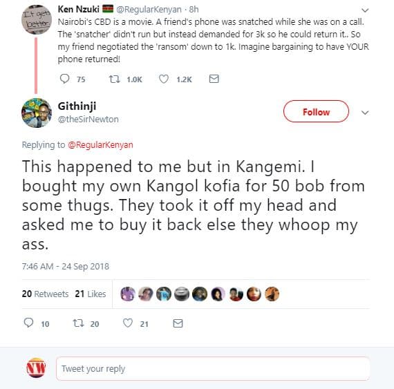 Ken nzuki regularkenyan nzirobis cbd is a movie 4 friend phone was snatched whil