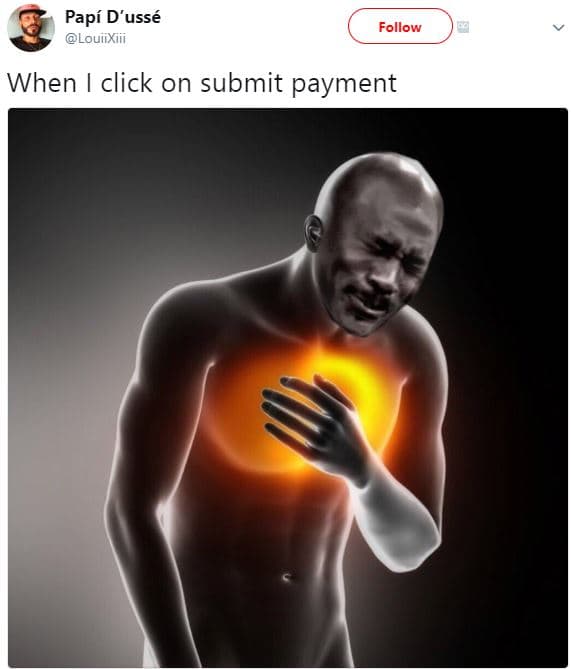 Papí d'ussé louiixiii follow when click on submit payment