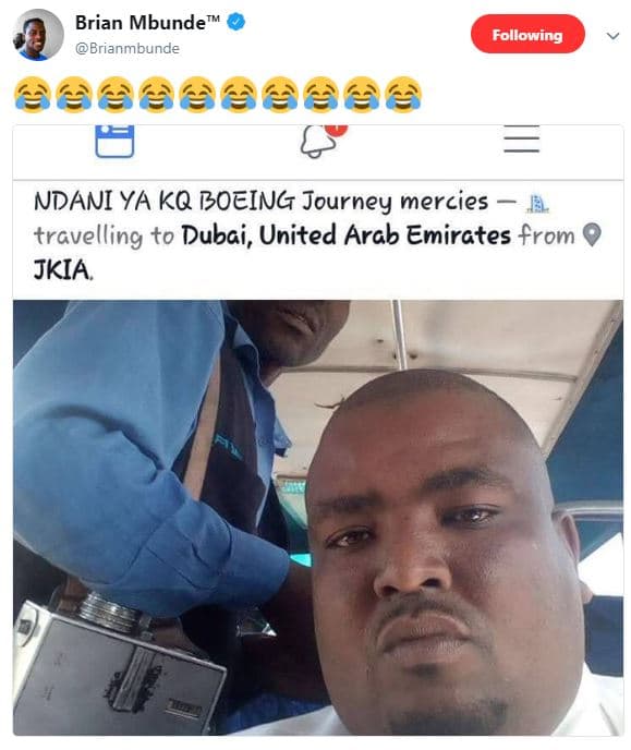 Brian mbunde brianmbunde following ndani ya kq boeing journey mercies travelling