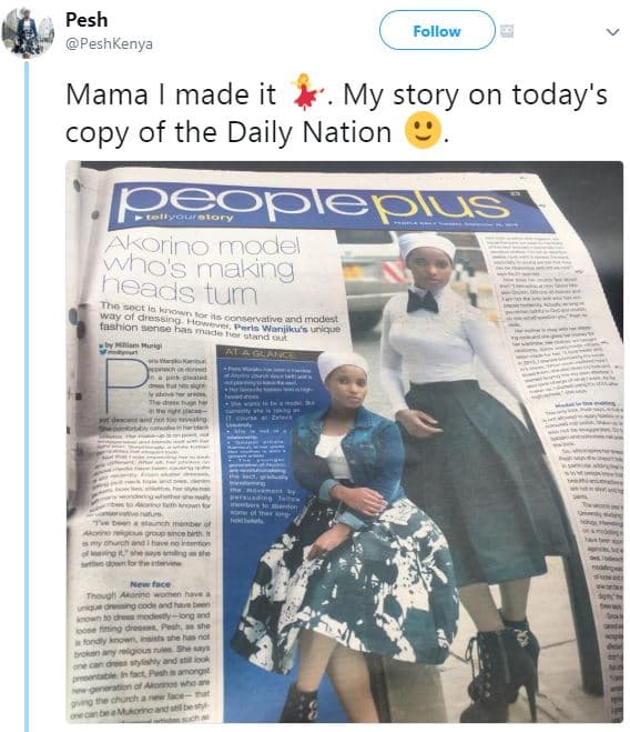 Pesh peshkenya follow mama made it my story on today's copy of the daily nation