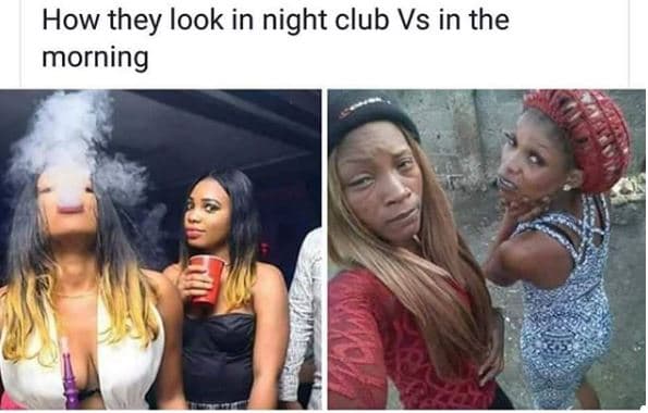 How they look in night club vs in the morning