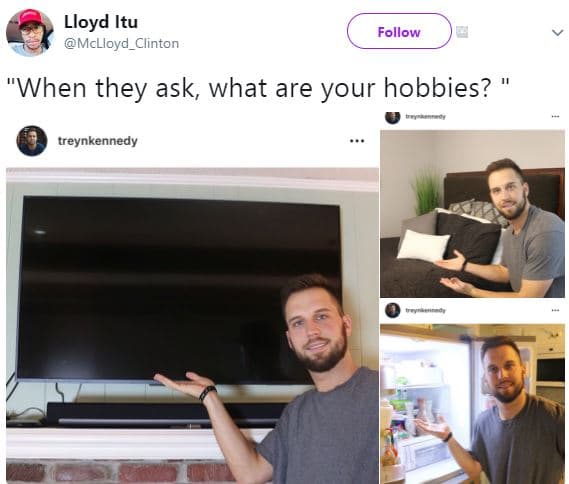 Lloyd itu mclloyd clinton follow when they ask, what are your hobbies? treynkenn