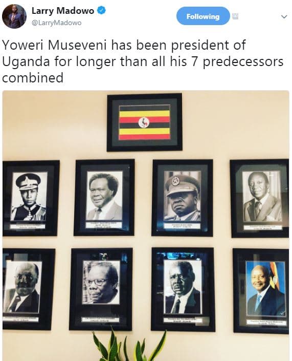 Larry madowo larrymadowo following yoweri museveni has been president of uganda