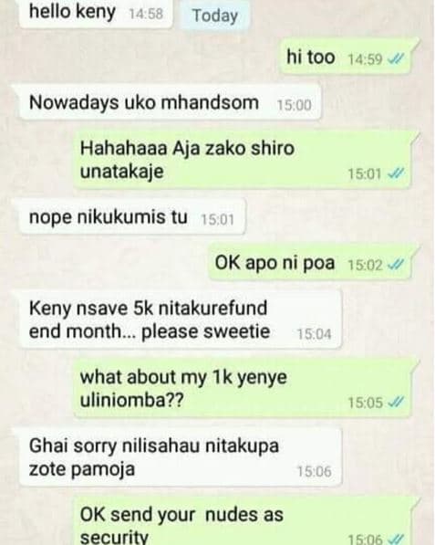 Hello keny today hi too 14.59 nowadays uko mhandsom 15 00 hahahaaa aja zako shir