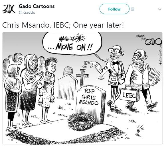 Gado cartoons ak igaddo follow chris msando, iebc one year later! x ogd cio move