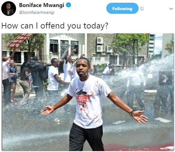 Boniface mwangi bonifacemwangi following how can offend you today?