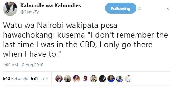 Kabundle wa kabundles ramzzy _ following watu wa nairobi wakipata pesa hawachoka