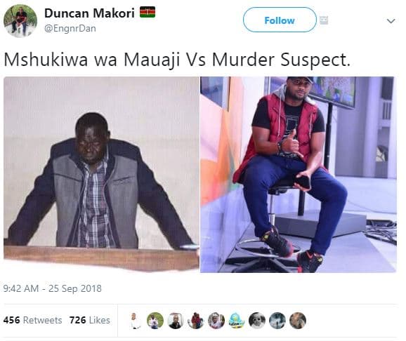 Duncan makori engnrdan follow mshukiwa wa mauaji vs murder suspect. 9,42 am 25 s