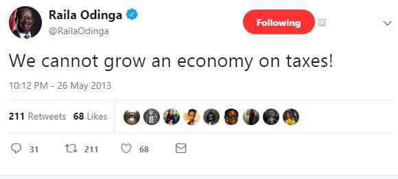 Raila odinga railaodinga following we cannot grow an economy on taxes! 10.12 pm
