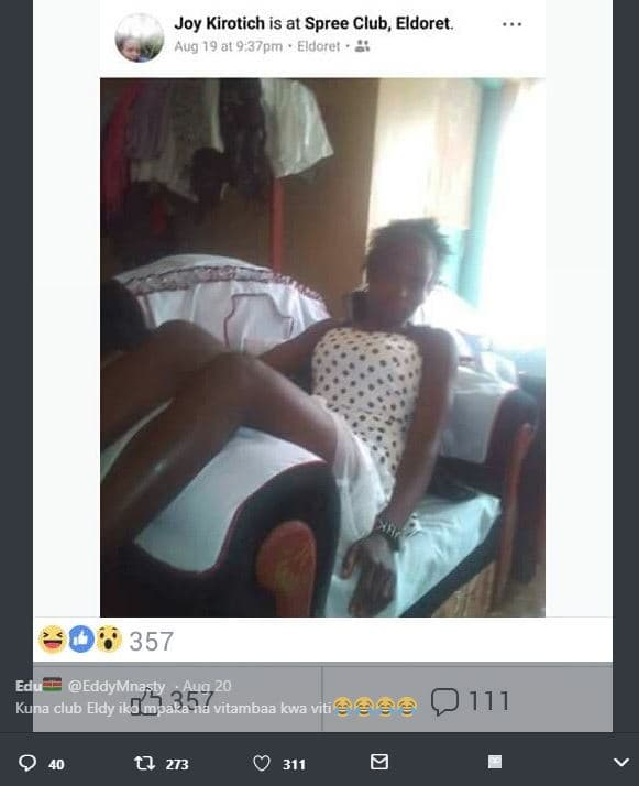 Joy kirotich is at spree club, eldoret aug 19 a1 9 37pm eldotel 357 eddymnaty m1