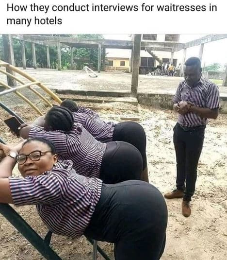 How they conduct interviews for waitresses in many hotels
