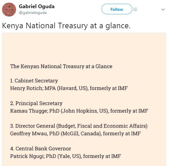 Gabriel oguda gabrieloguda follow kenya national treasury at a glance. the kenya