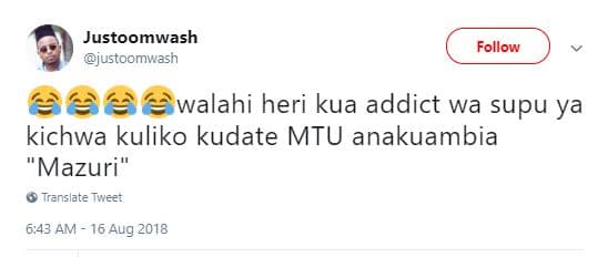 Justoomwash justoomwasn follow walahi heri kua addict wa supu ya kichwa kuliko k