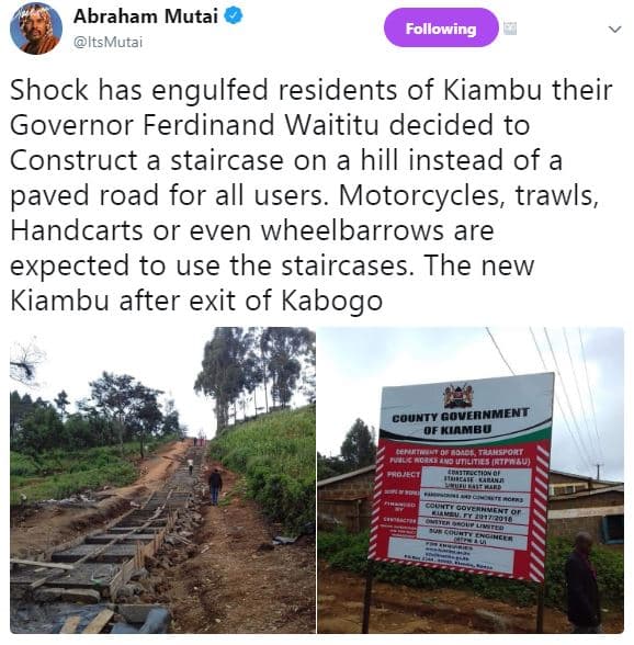 Abraham mutai itsmutai following shock has engulfed residents of kiambu their go