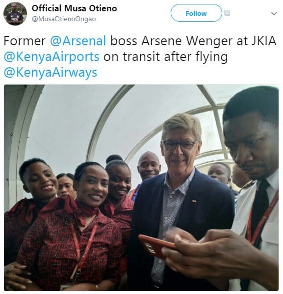Official musa otieno musaotienoongao follow former arsenal boss arsene wenger at