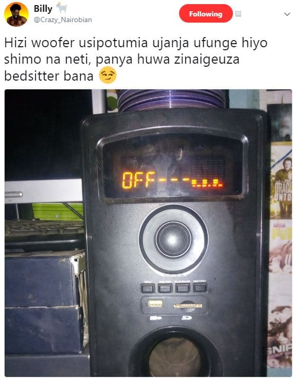 Billy crazy_nairobian following hizi woofer usipotumia ujanja ufunge hiyo shimo