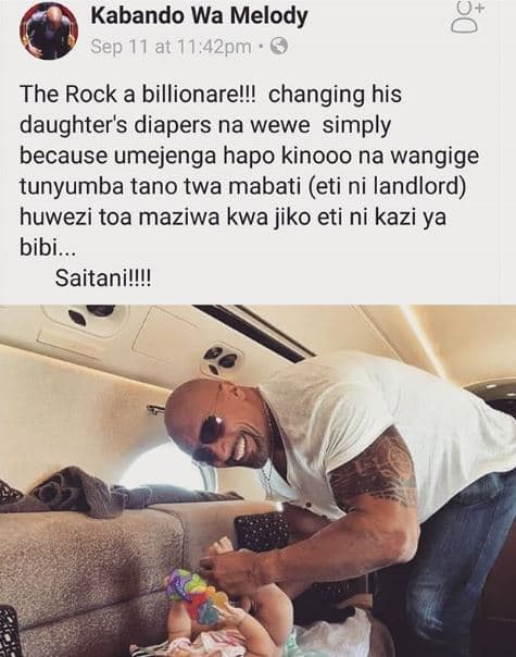 Kabando wa melody sep 11 at 11.42pm the rock a billionarell! changing his daught