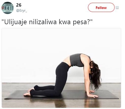 26 eryr _ '84 follow 'ulijuaje nilizaliwa kwa pesa?