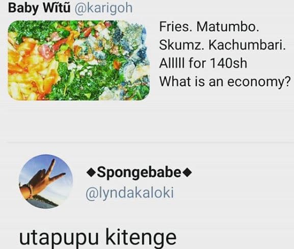 Baby wítñ karigoh fries. matumbo. skumz. kachumbari. alllll for 14osh what is an