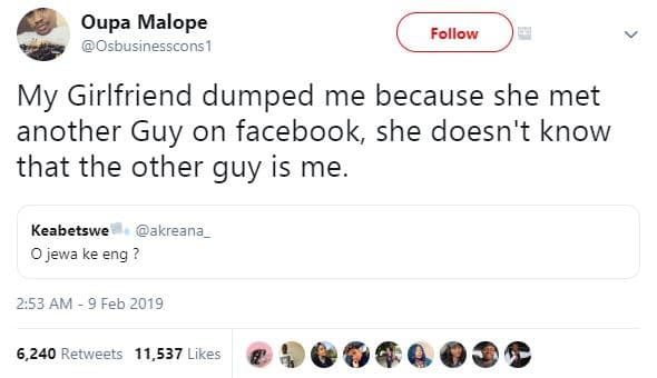 Oupa malope osbusinesscons1 follow my girlfriend dumped me because she met anoth