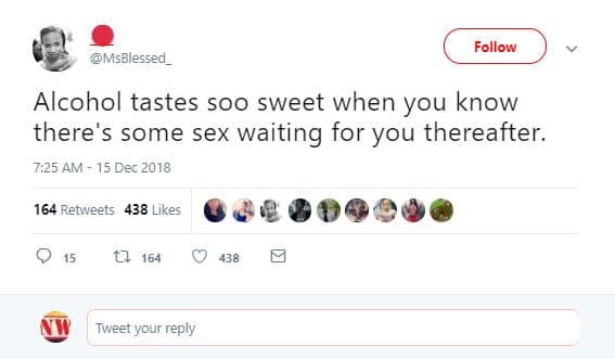 Follow msblessed alcohol tastes soo sweet when you know there's some sex waiting