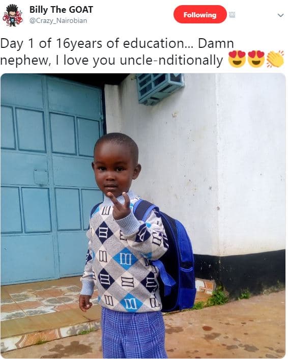 Billy the goat crazy_nairobian following day of 16years of education. damn nephe