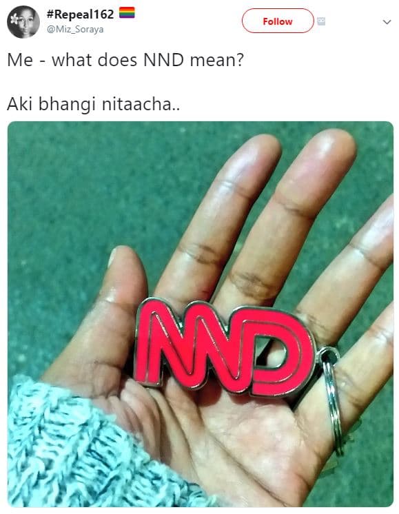 Repeal162 miz_soraya follow me what does nnd mean? aki bhangi nitaacha. me