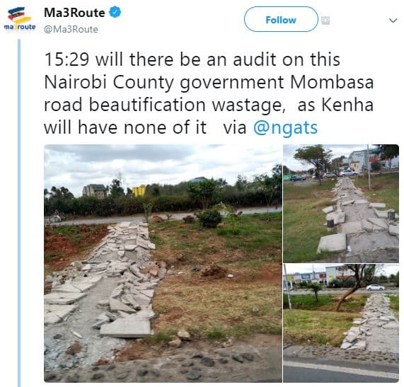 Ma3route route ma3route follow 15.29 will there be an audit on this nairobi coun