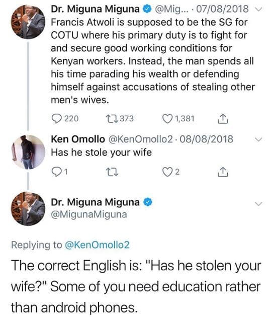 Dr. miguna miguna mig. 0708 francis atwoli is supposed to be the sg for cotu whe