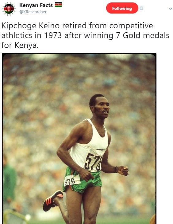 Kenyan facts kresearcher following kipchoge keino retired from competitive athle