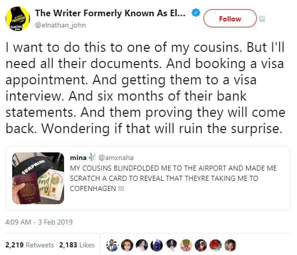 The writer formerly known as el. elnathan_john follow want to do this to one of