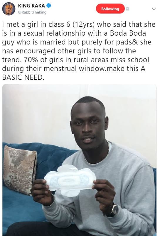 King kaka rabbittheking following met a girl in class 6 12yrs who said that she