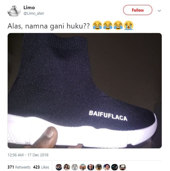 Limo limo_alan follow alas, namna gani huku?? 6f 12.56 am 17 dec 371 retweets 42