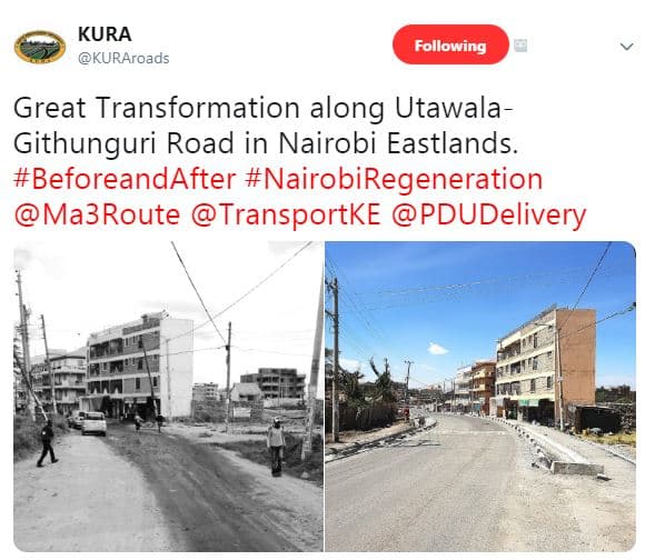 Kura kuraroads following great transformation along utawala githunguri road in n