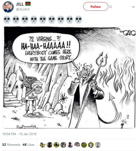 Jill jillkui follow cr 72 virgins hahaahaaäaa! verybody comes ere with the same