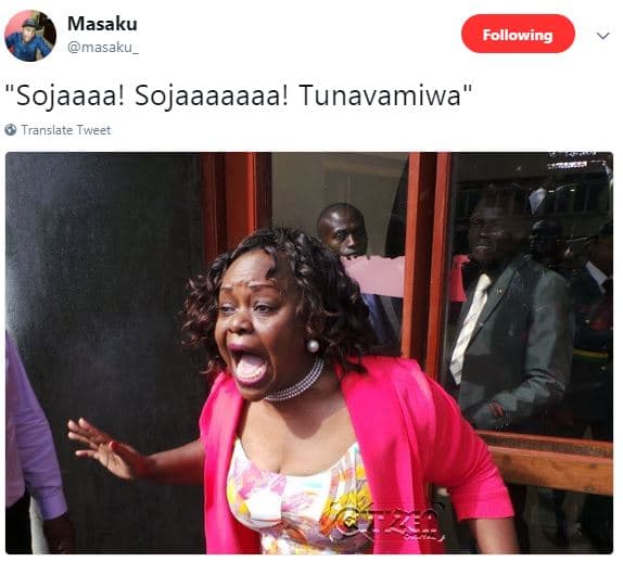 Masaku masaku _ following 'sojaaaa! sojaaaaaaa! tunavamiwa' translate tweet